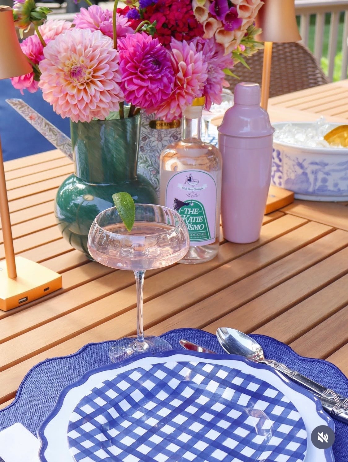 Styled outdoor entertaining with Katie Cosmo and dahlias